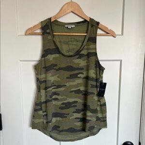 Lucky Brand Olive Green Camo Tank Top